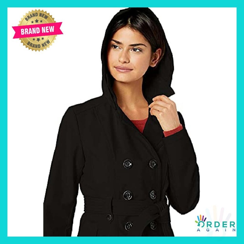Soft Shell Trench Coat Detachable Hood Classic Elegant Chic Versatile Fall - Picture 5 of 7